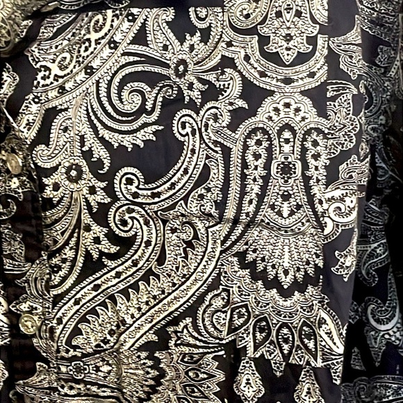 Chaps 100% Cotton Long Sleeve Blue White Paisley Button Down Shirt Top Size 2X - Picture 5 of 5